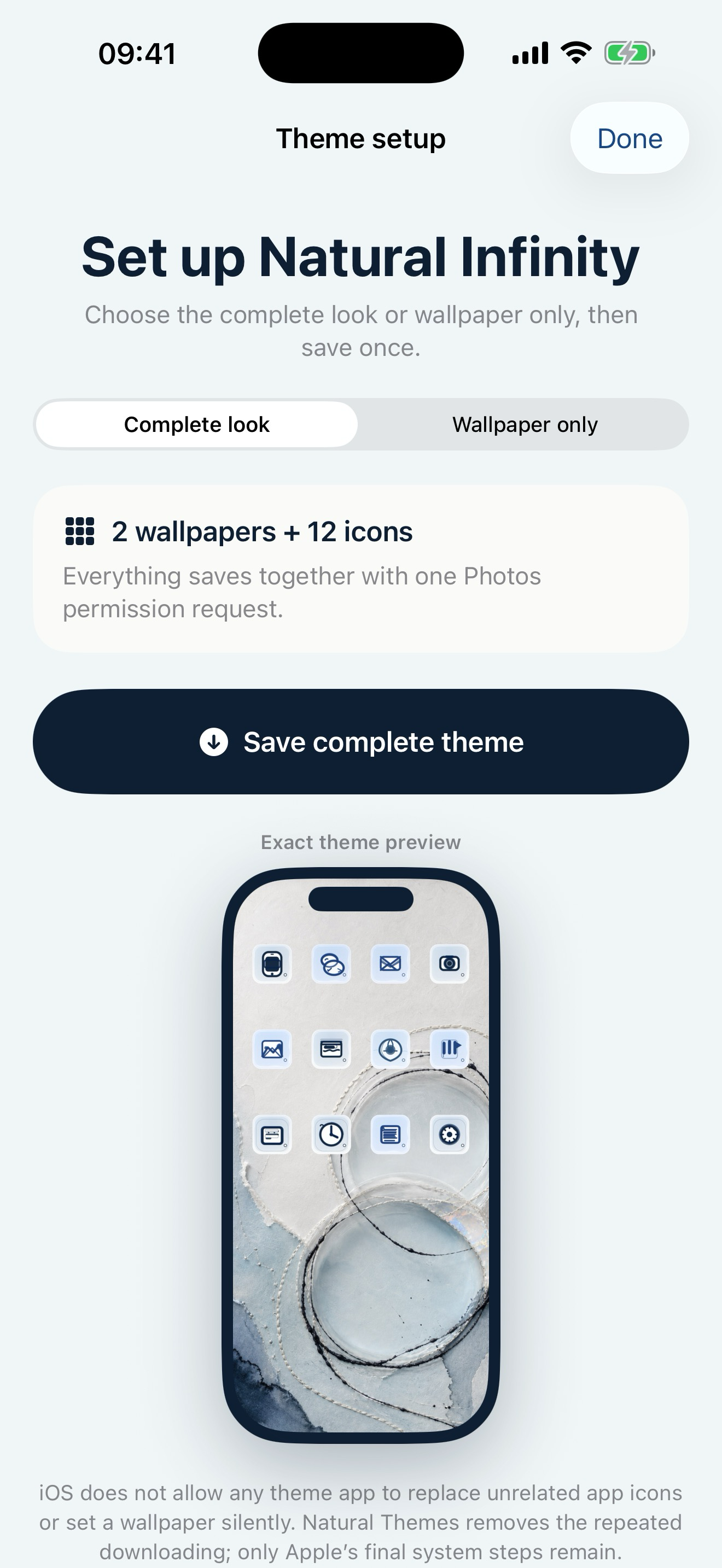 Follow the guided setup for wallpapers and shortcuts