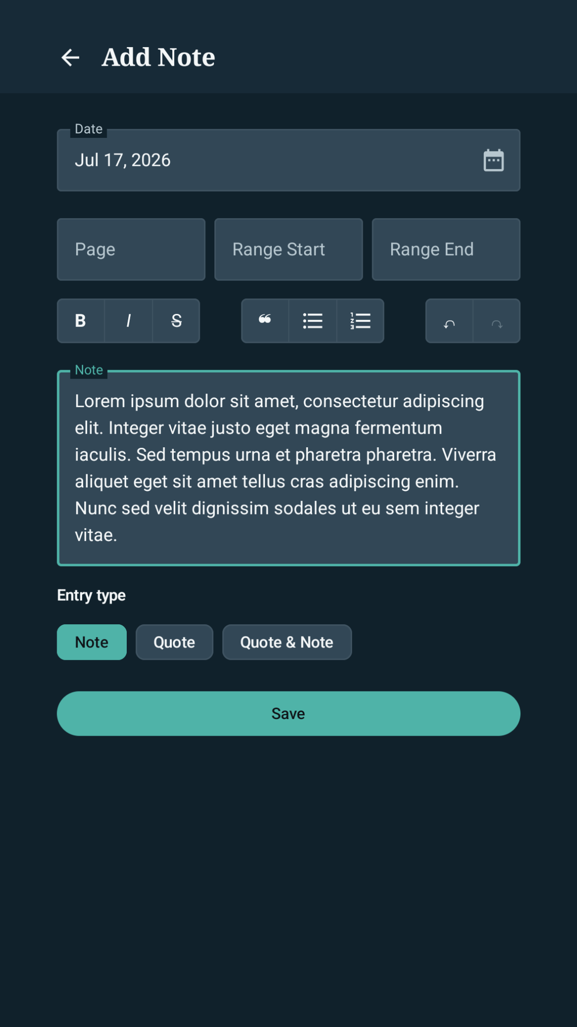 Every Read lets you save private notes, quotes, and page references